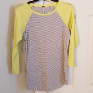 Gray and Yellow Raglan Juniors Large